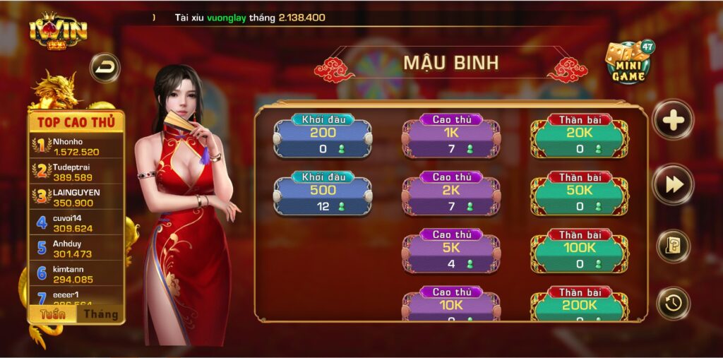 Giới thiệu game bài mậu binh đổi thưởng Nhatvip